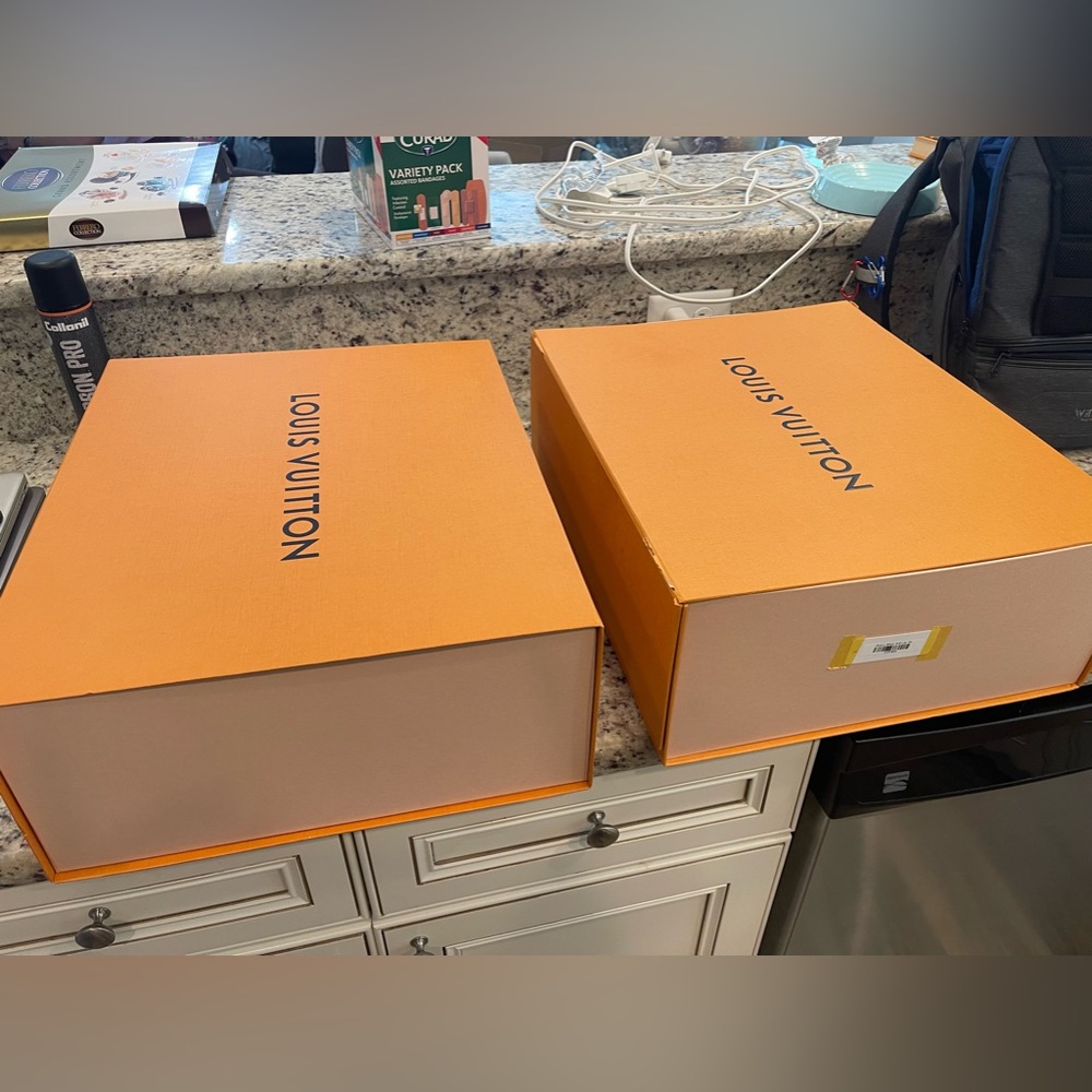 Two large Louis Vuitton purse boxes